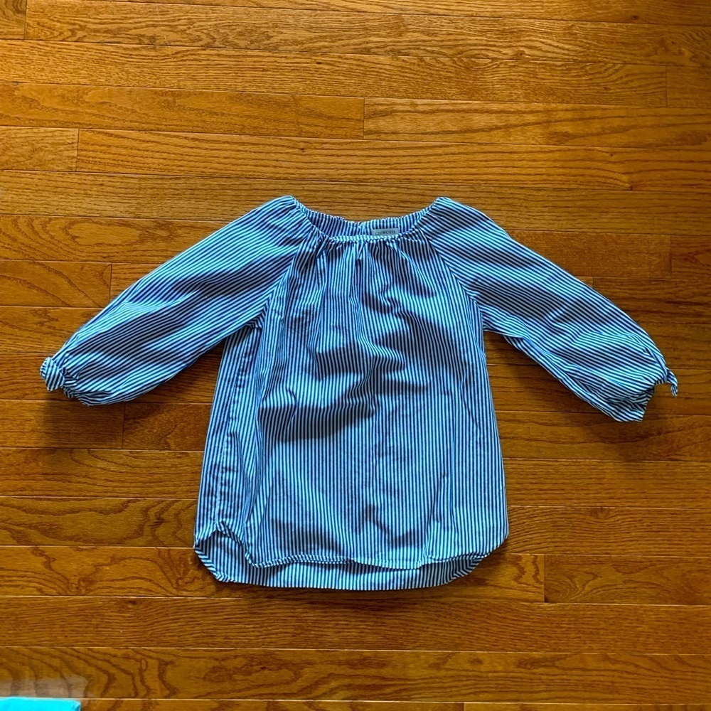 Crewcuts size 6-7 blue/white striped top